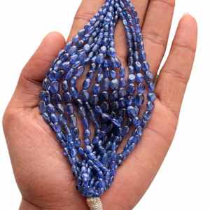 Natural Burmese blue sapphire tumble bead multi-strand bracelet
