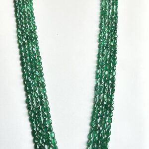 Natural Zambian Emerald Tumble Necklace – Multi-Strand Luxury Design