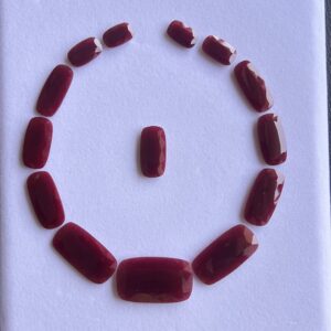 Natural ruby cushion cut loose gemstones arranged in circular layout