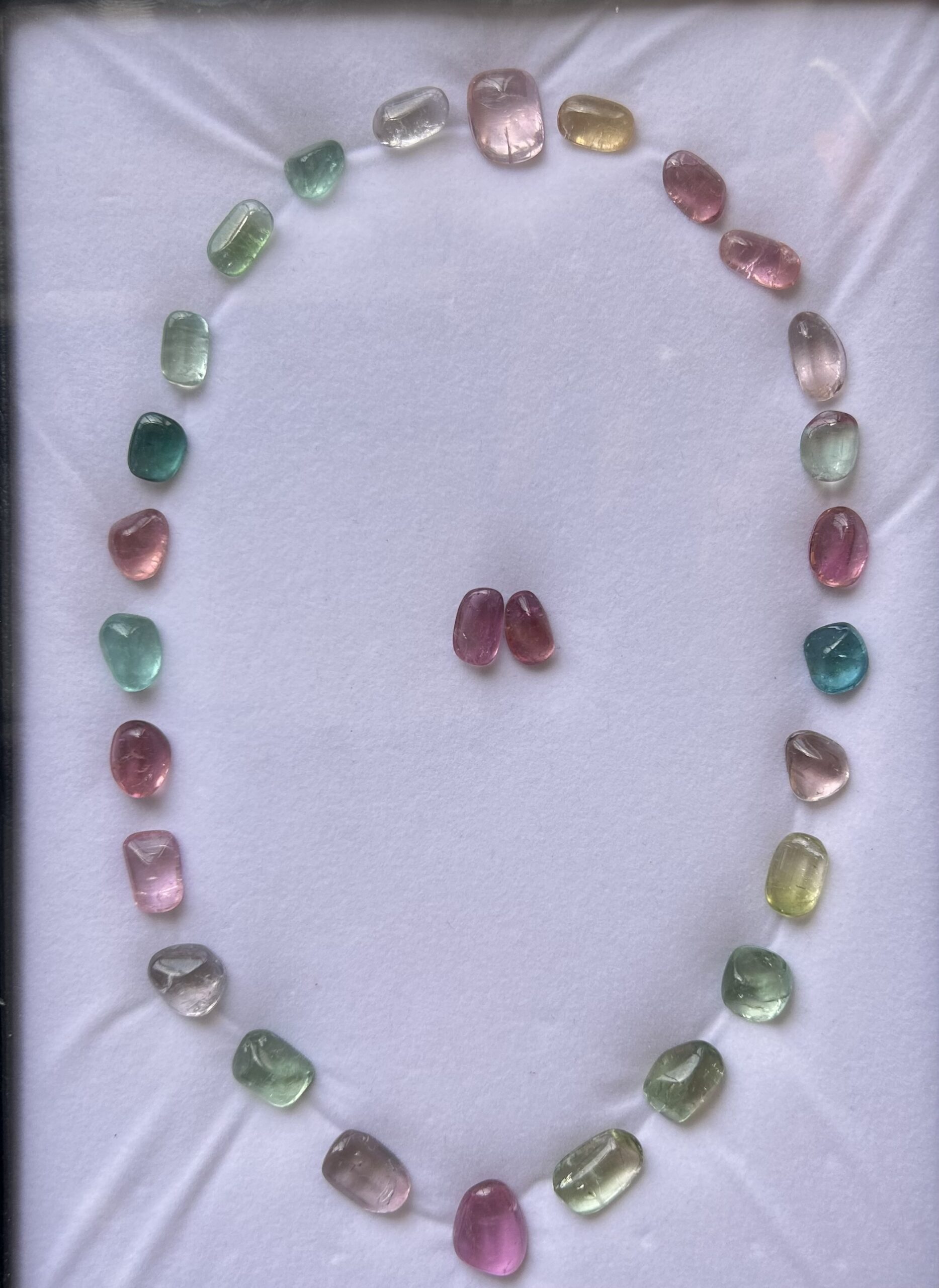 Natural tourmaline tumble cabochon loose gemstones in mixed colors