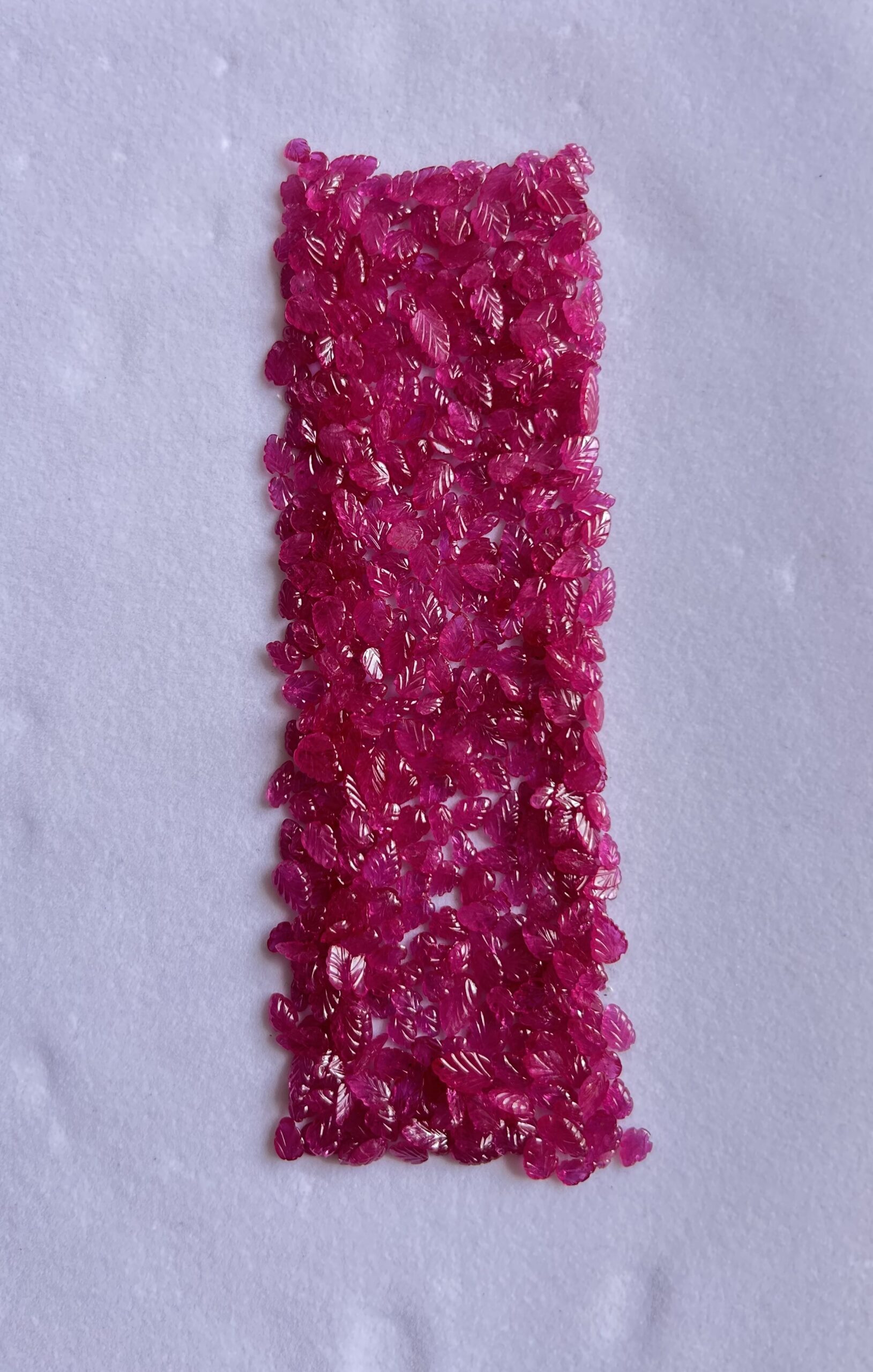 Natural Ruby Leaves Carving - Image 2
