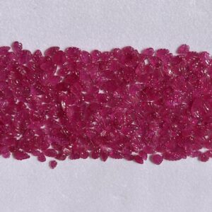 Natural ruby leaf carving loose gemstones in vibrant pinkish red color
