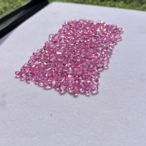 Pink sapphire tumble loose gemstones in soft pastel pink tones
