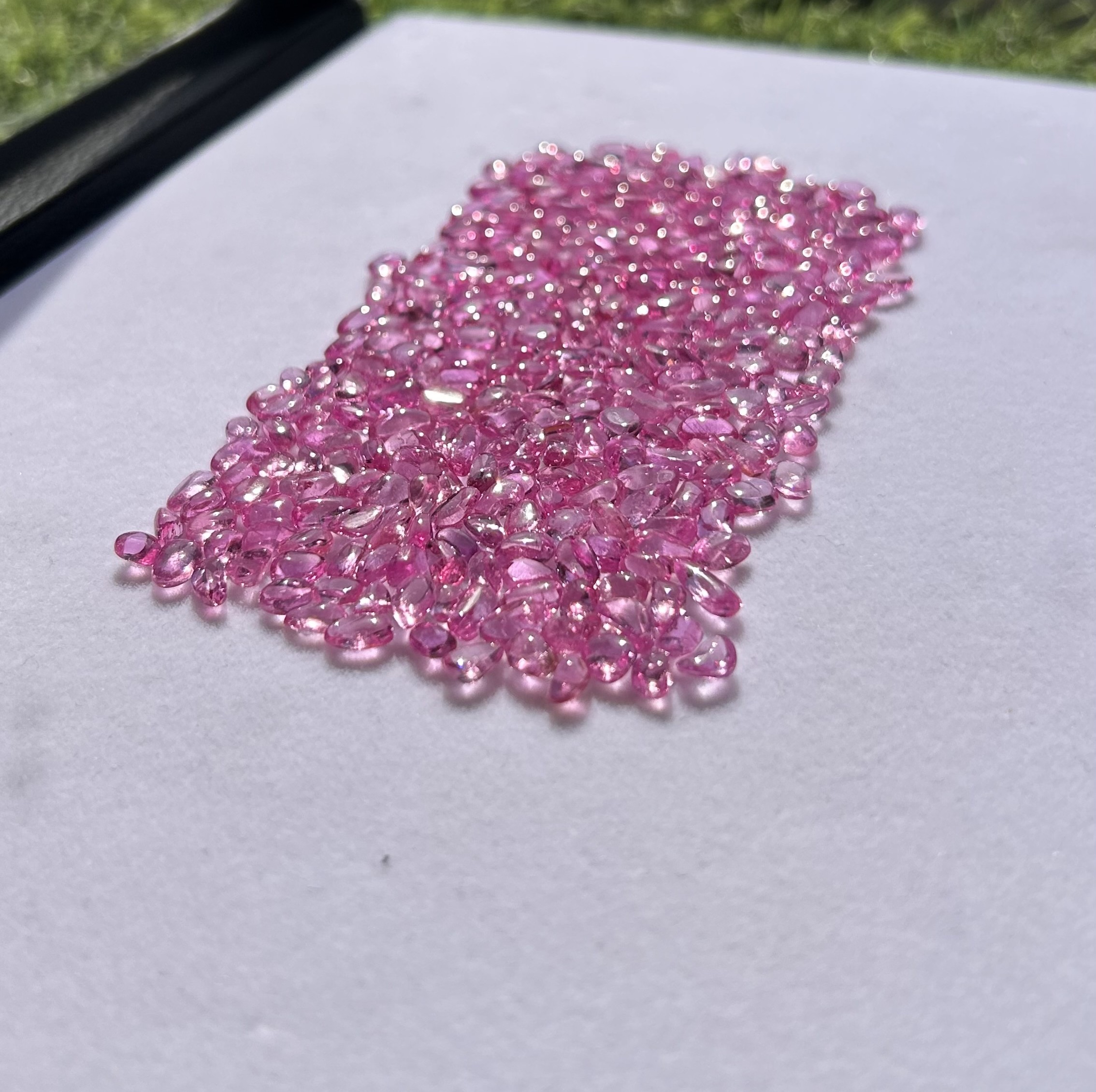 Pink sapphire tumble loose gemstones in soft pastel pink tones